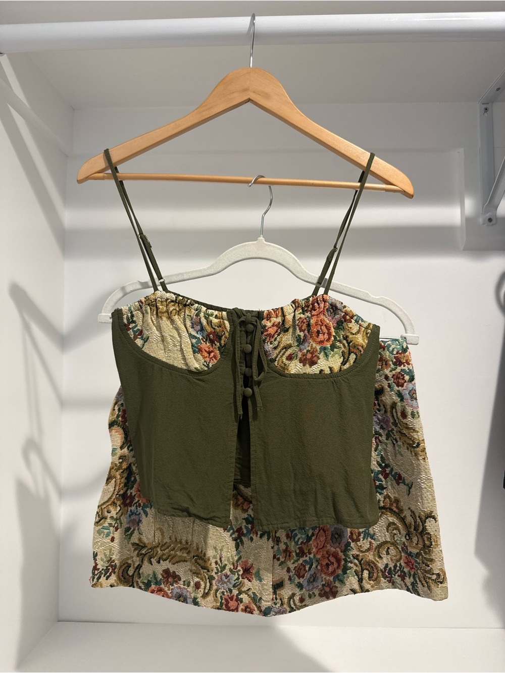 Princess Polly Olive Green Floral Bustier Camisole